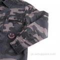 Camisa de manga comprida camuflagem moda jaqueta masculina